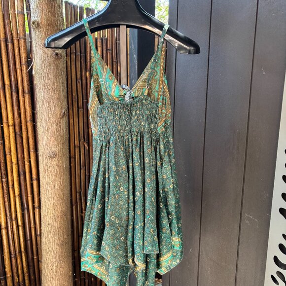 Green Boho Layered Dress - Picture 2 of 2